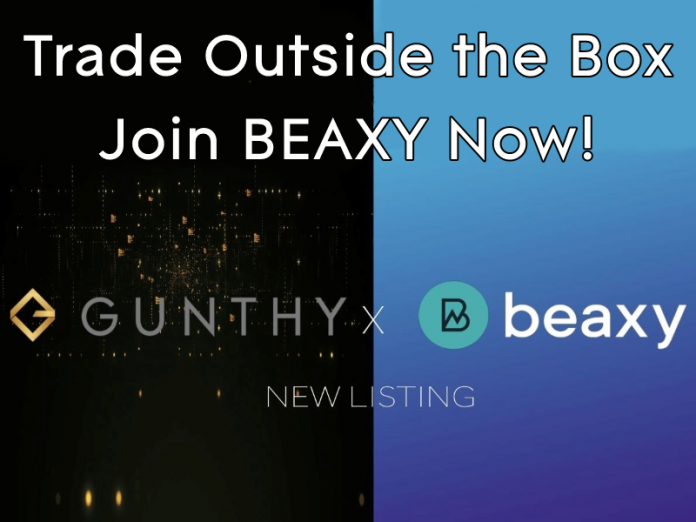 gunthy token listed on beaxy promo